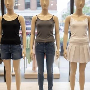 Bundle of Malibu Sugar camis - White, Gray, and Black (size 7-10)